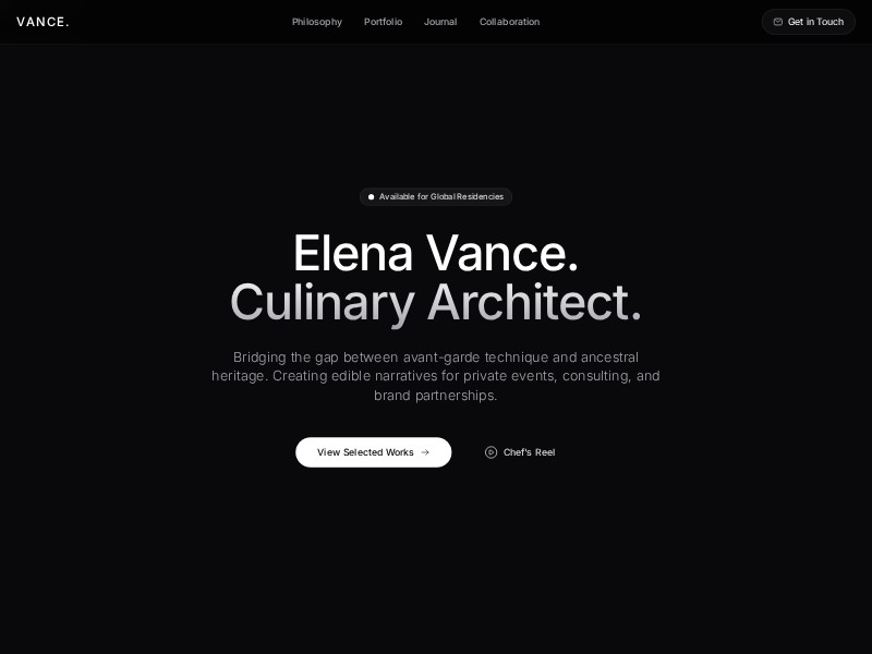 Preview for Culinary Artist Portfolio Landing Page Template