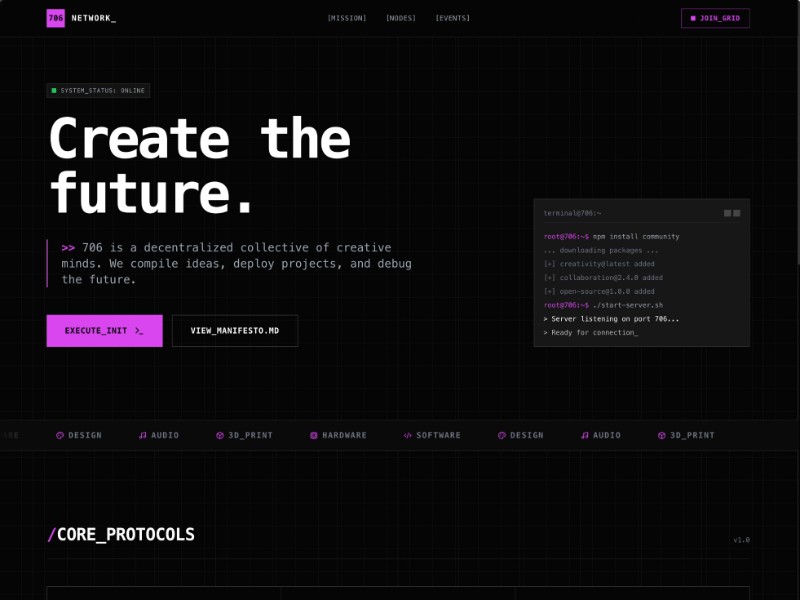 Preview for Cyberpunk Community Landing Page Template