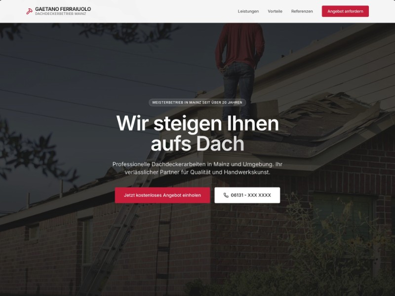 Preview for Roofing Services Landing Page Template