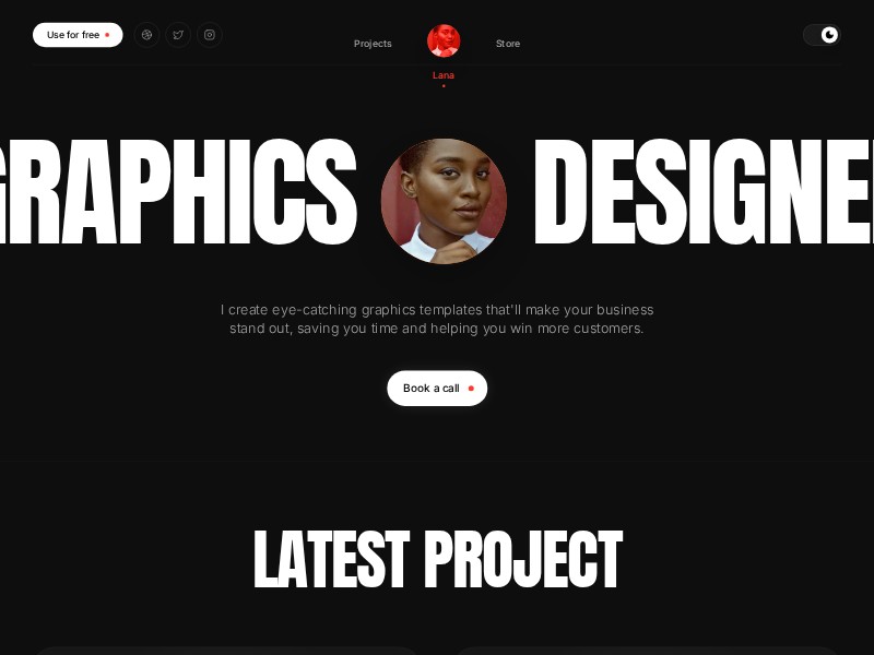 Preview for Graphics Designer Portfolio & Store Template