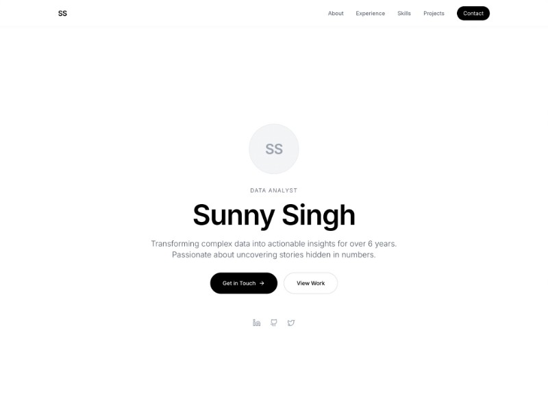 Preview for Data Analyst Portfolio Website Template