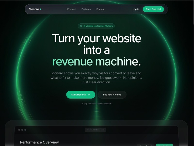 Preview for AI Website Intelligence Landing Page Template