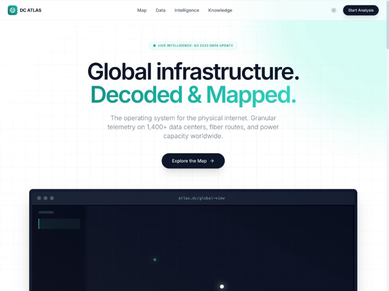 Preview for DC Atlas Infrastructure Intelligence Landing Page Template