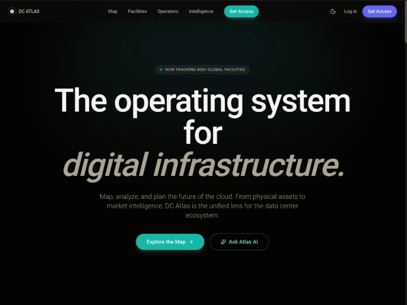 Preview for DC Atlas Data Center SaaS Landing Page Template