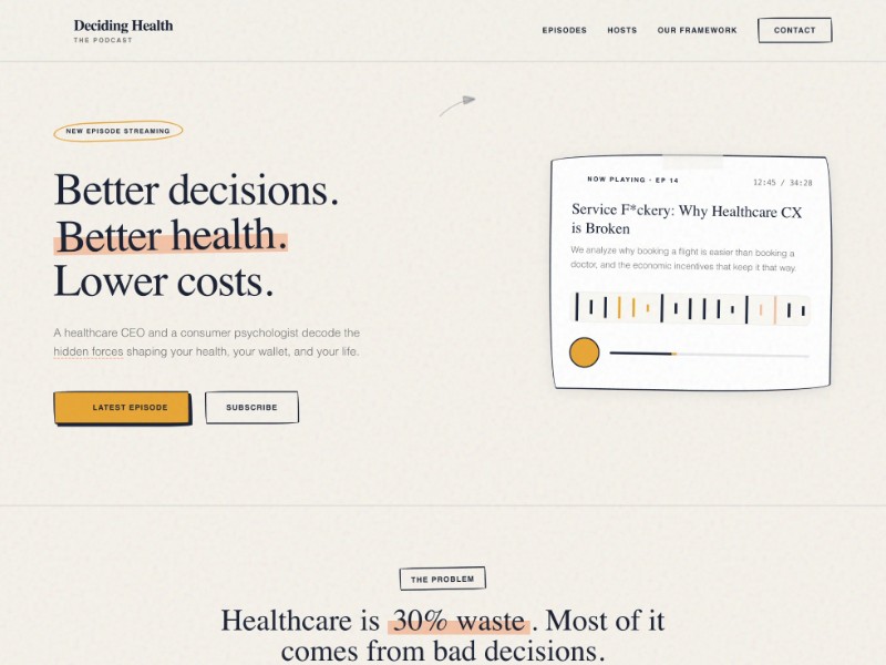 Preview for Health Podcast Landing Page Template