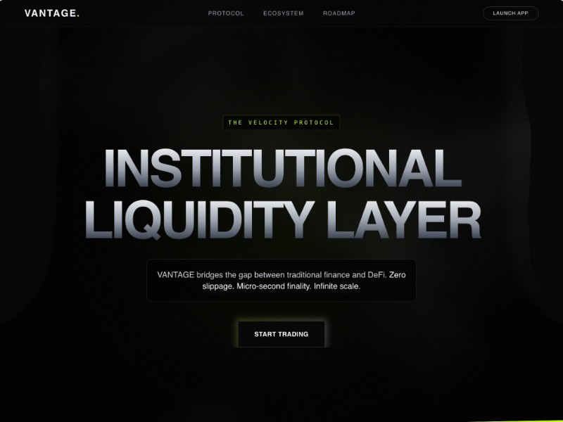 Preview for Vantage DeFi Protocol Landing Page Template