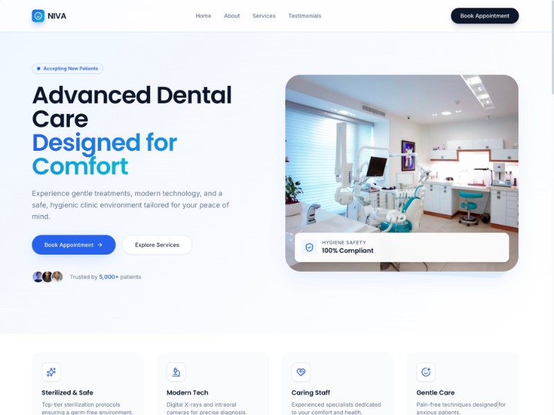 Preview for Dental Clinic Landing Page Template