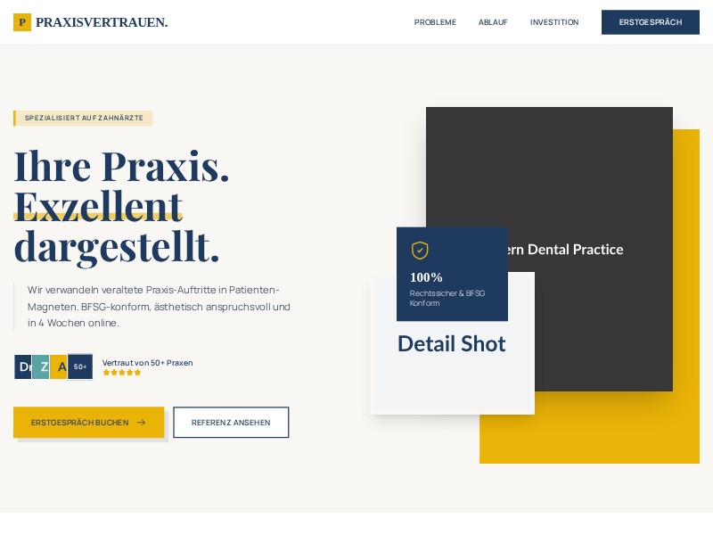 Preview for Dental Practice Webdesign Landing Page Template
