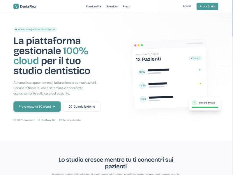 Preview for Dental Software Landing Page Template