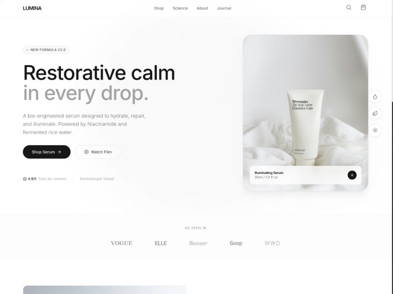 Preview for Skincare E-commerce Landing Page Template