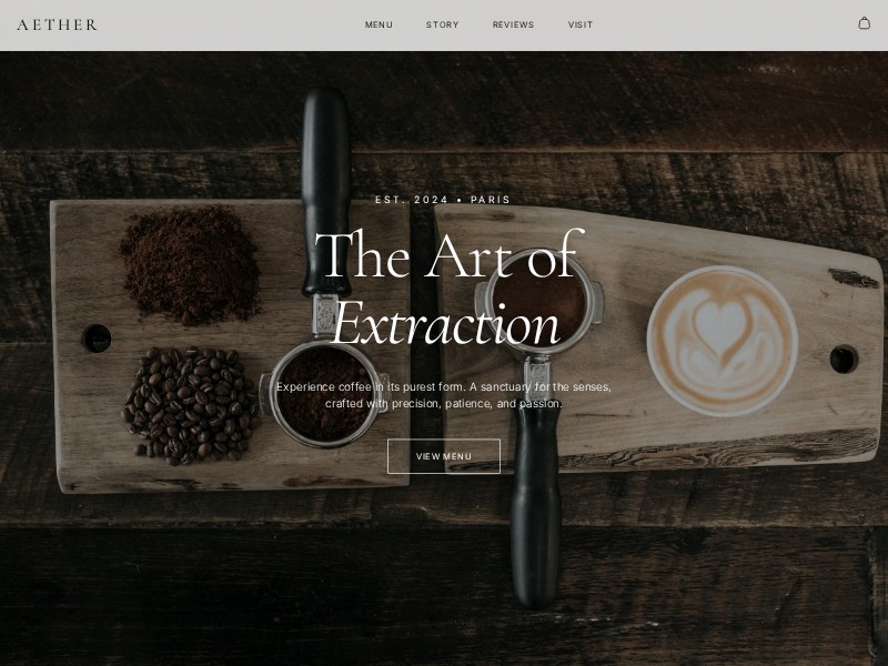 Preview for Aether Luxury Coffee Landing Page Template