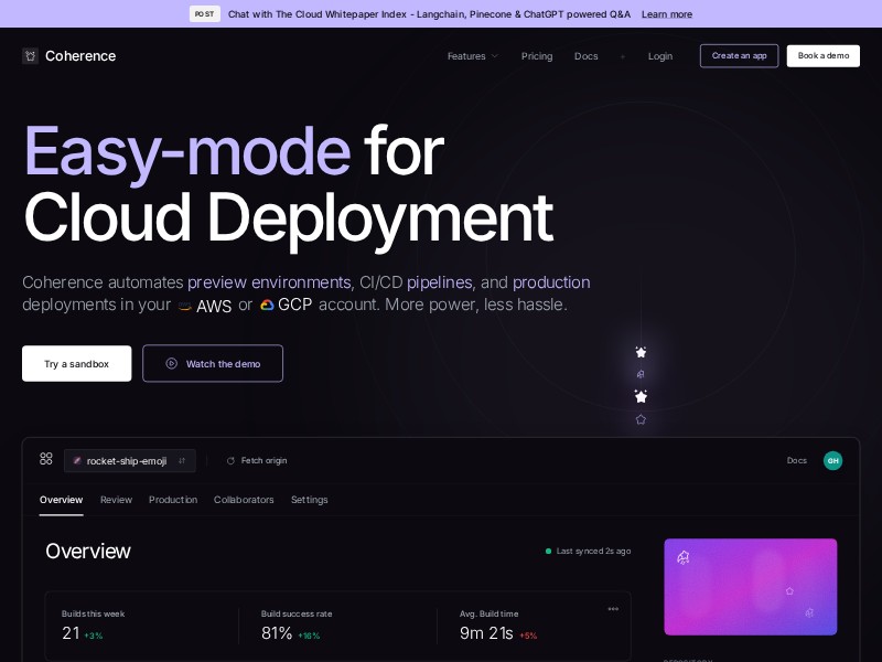 Preview for DevOps Cloud Platform Landing Page Template