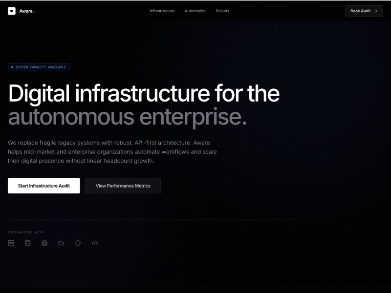 Preview for Digital Infrastructure Firm Landing Page Template