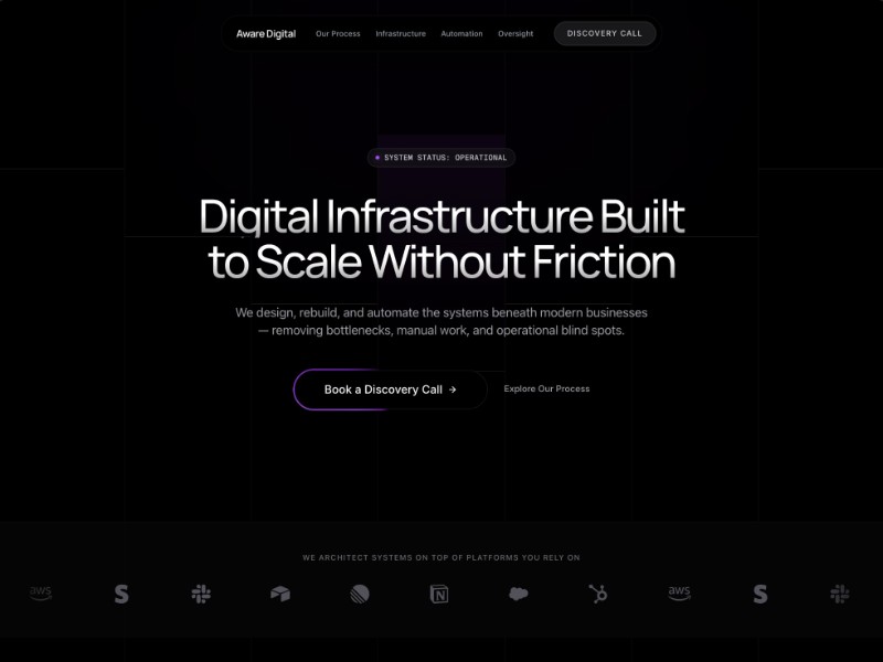 Preview for Digital Infrastructure & Automation Agency Landing Page Template