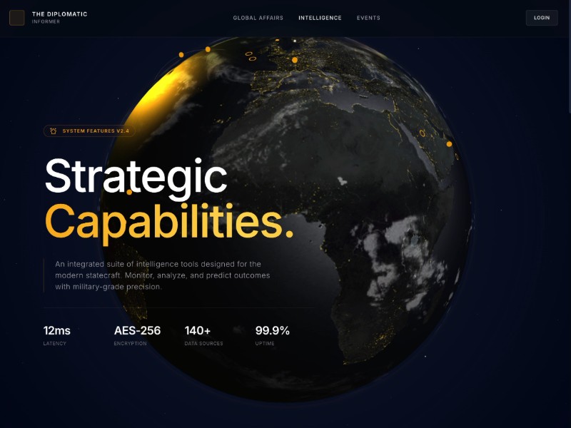 Preview for Diplomatic Intelligence Landing Page Template