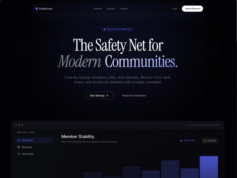 Preview for Discord Security Landing Page Template