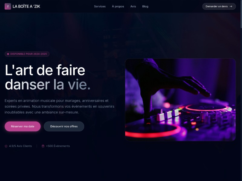 Preview for DJ Event Services Landing Page Template