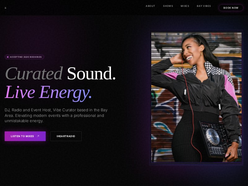 Preview for DJ & Event Curator Landing Page Template