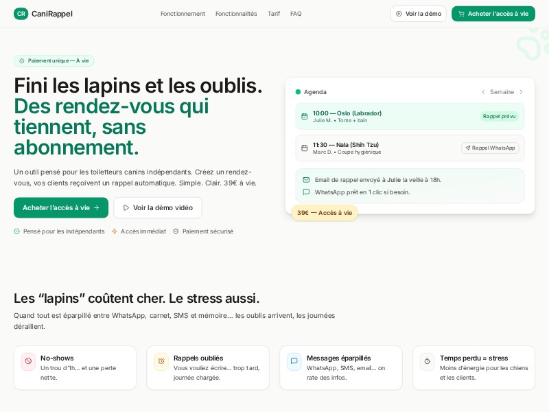 Preview for Dog Groomer SaaS Landing Page Template
