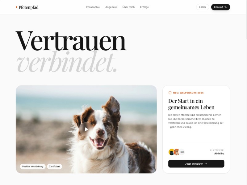 Preview for Dog Training Landing Page Template