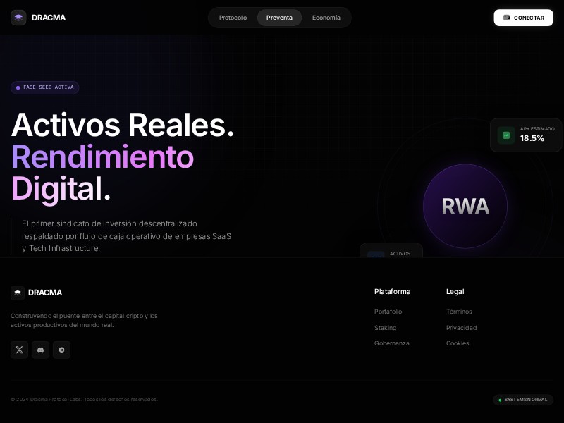 Preview for DRACMA Digital Assets Syndicate Landing Page Template