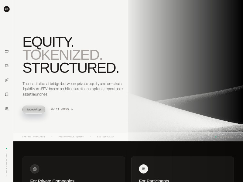 Preview for Tokenized Equity Landing Page Template