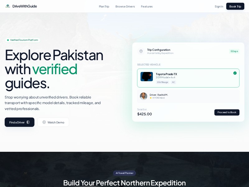 Preview for Pakistan Tourism Platform Landing Page Template