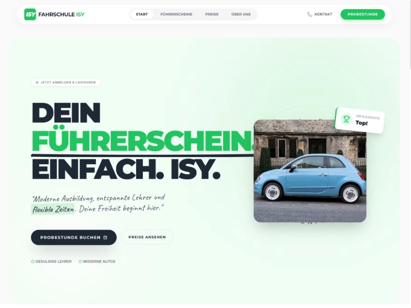 Preview for Driving School Landing Page Template