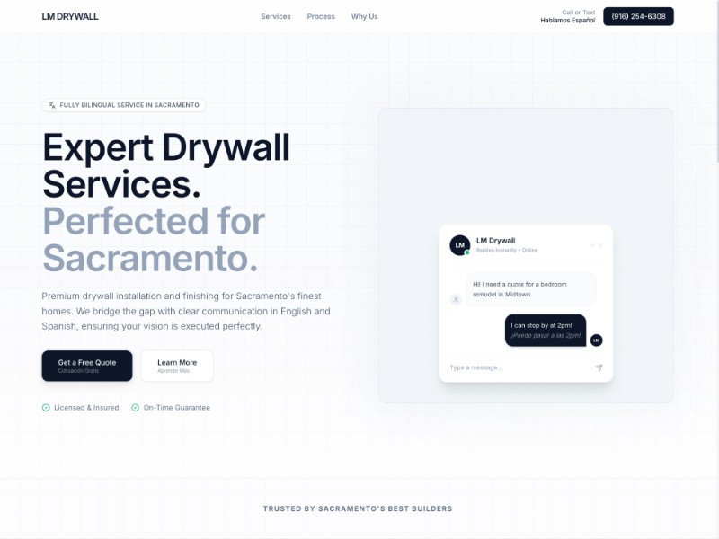 Preview for Drywall Services Landing Page Template
