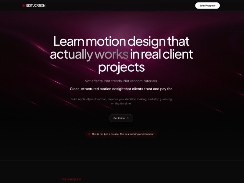 Preview for Motion Design Course Landing Page Template