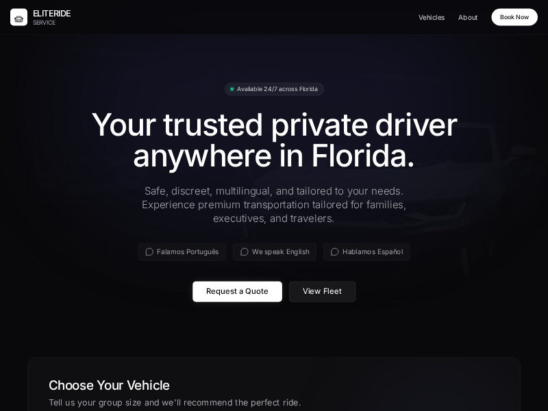 Preview for EliteRide Service 