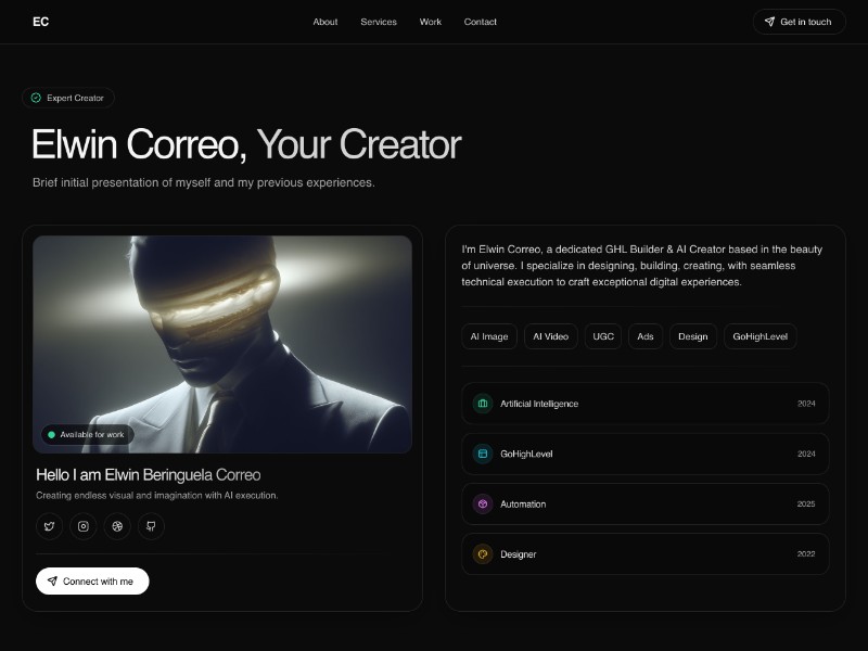 Preview for Creative Portfolio Landing Page Template