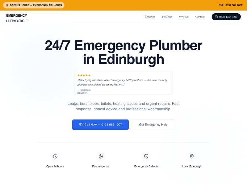 Preview for Emergency Plumber Service Landing Page Template