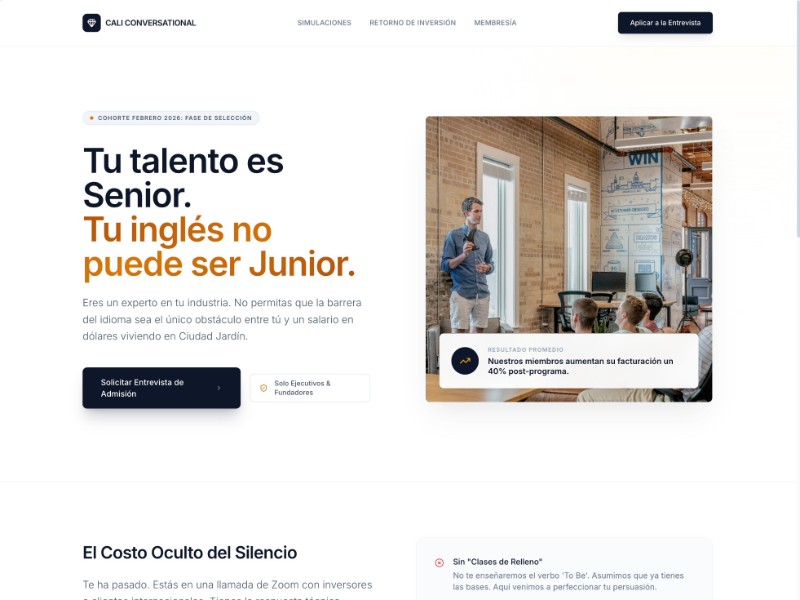 Preview for English Club Landing Page Template