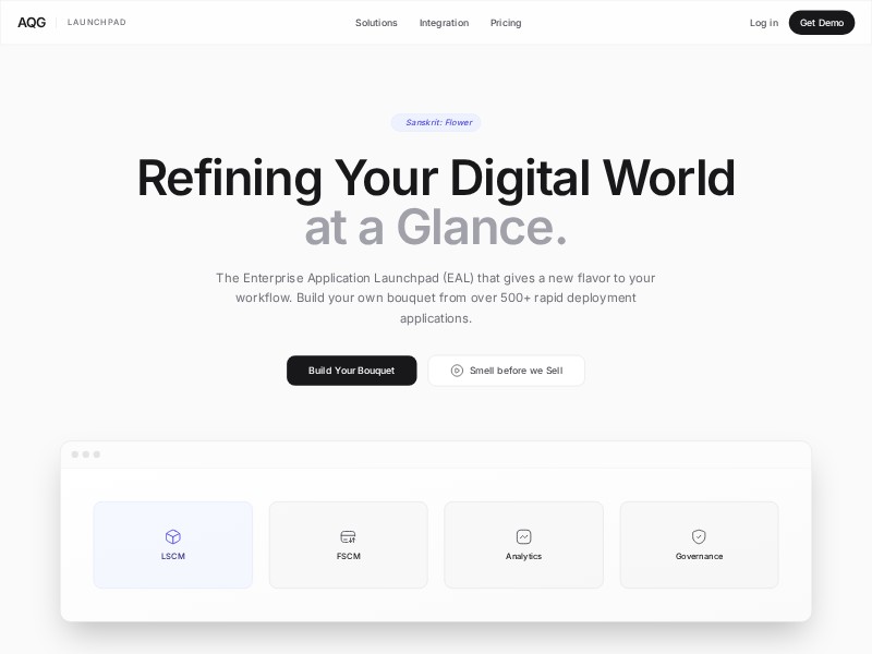 Preview for Enterprise Application Launchpad Landing Page Template