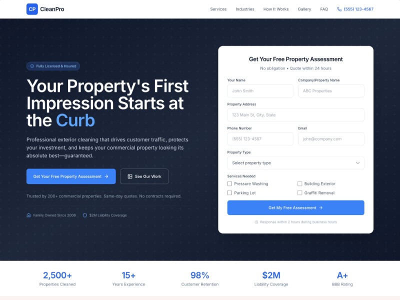 Preview for Industrial Environmental Services Landing Page Template