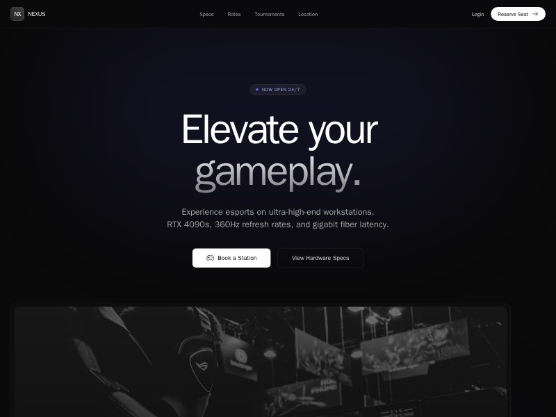 Preview for Esports Lounge Landing Page Template
