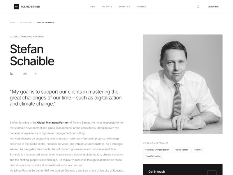 Preview for Executive Profile Landing Page Template
