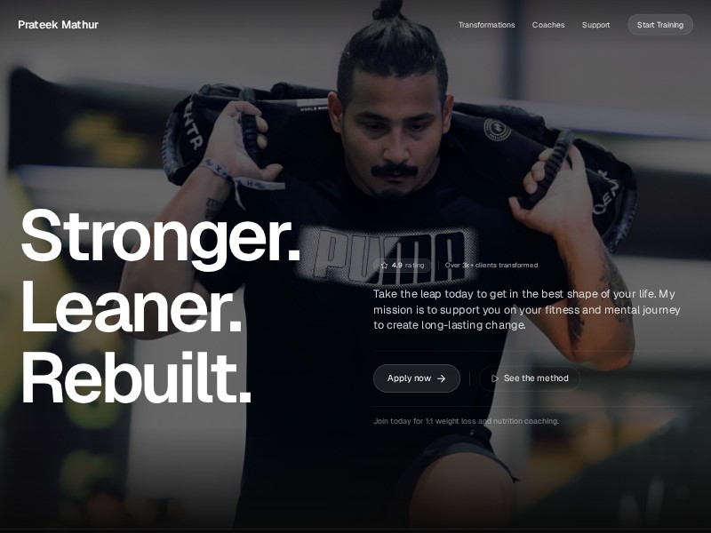 Preview for Fitness Coaching Landing Page Template