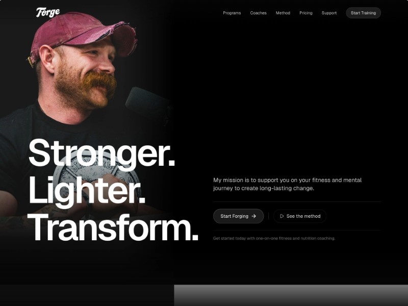 Preview for Forge Fitness Coaching Landing Page Template