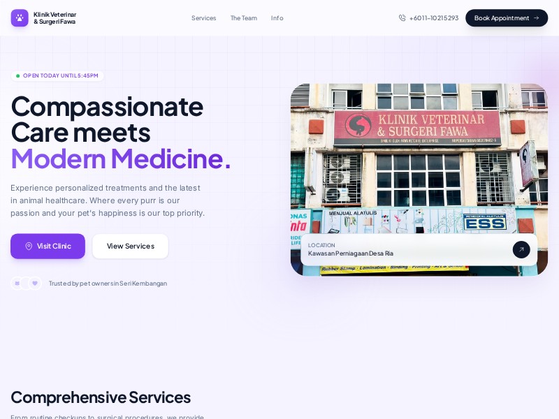Preview for Veterinary Clinic Landing Page Template