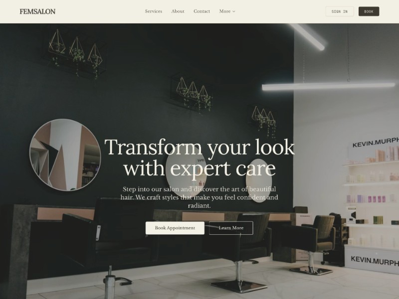 Preview for FemSalon Beauty Salon Landing Page Template
