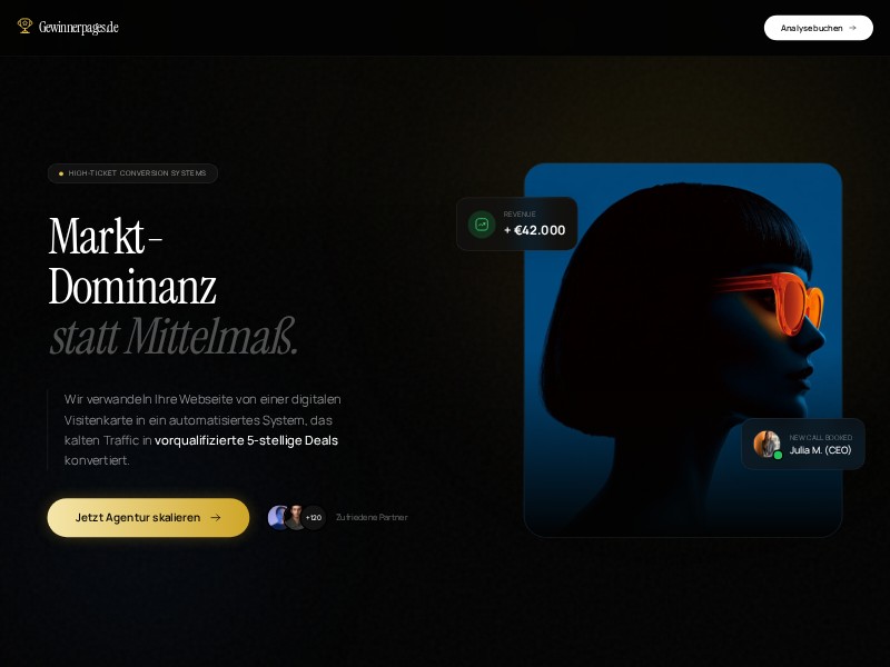 Preview for Gewinnerpages High-Ticket Landing Page Template