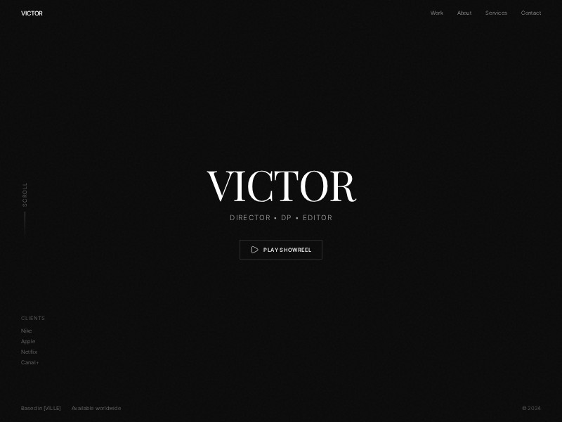 Preview for Director & Videographer Portfolio Template