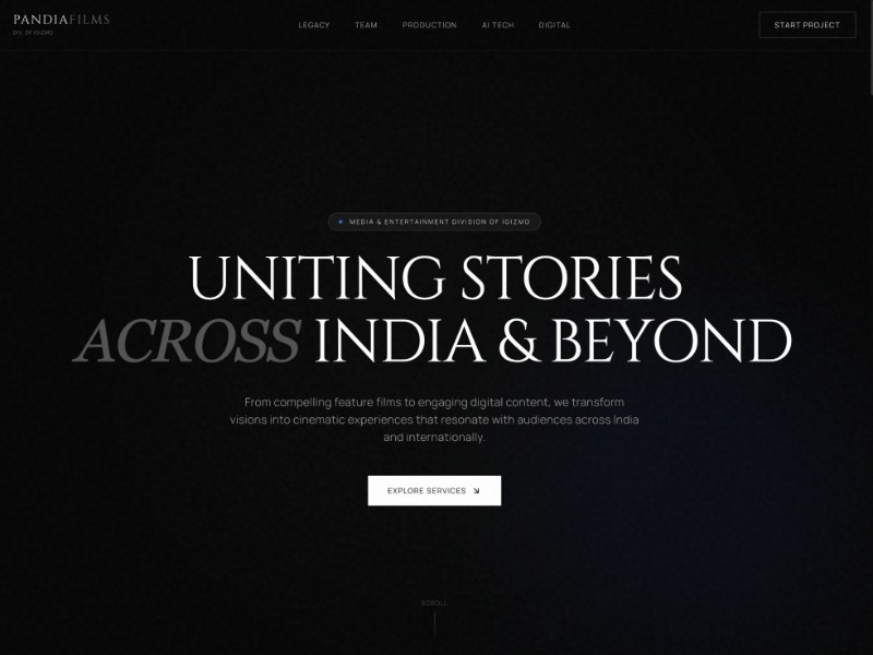 Preview for Pandia Films Media Agency Landing Page Template