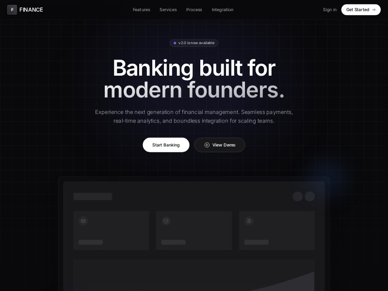 Preview for Finance Platform Landing Page Template