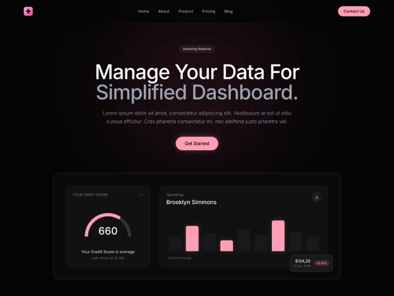 Preview for Financial Intelligence SaaS Landing Page Template