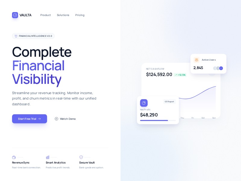 Preview for Financial SaaS Landing Page Template