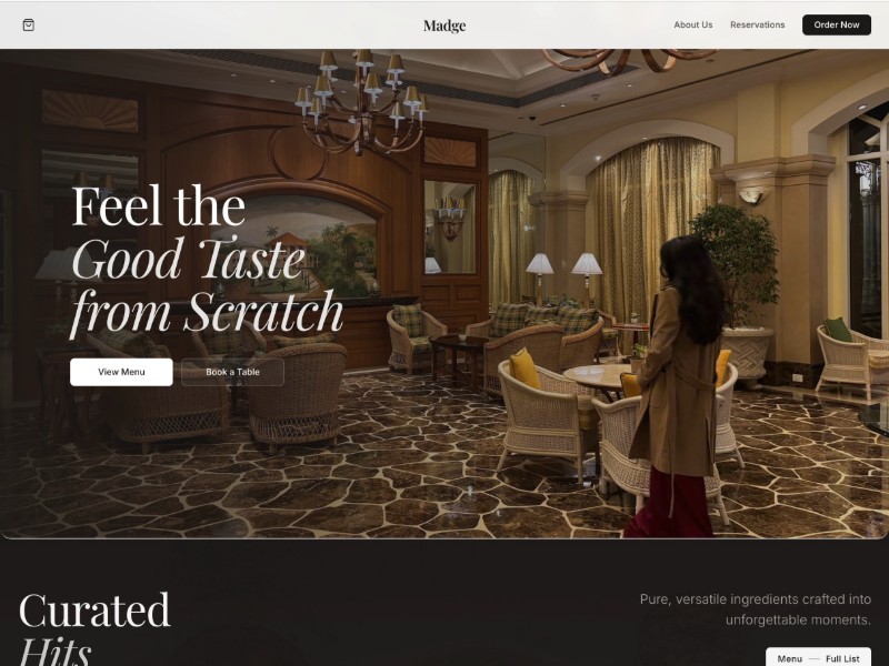 Preview for Fine Dining Restaurant Landing Page Template