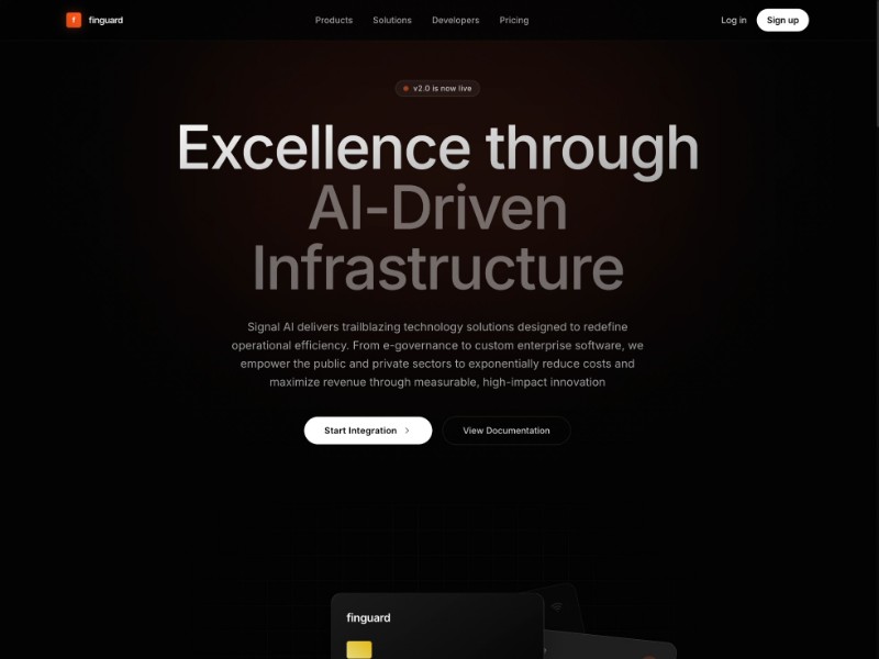 Preview for Fintech AI Infrastructure Landing Page Template